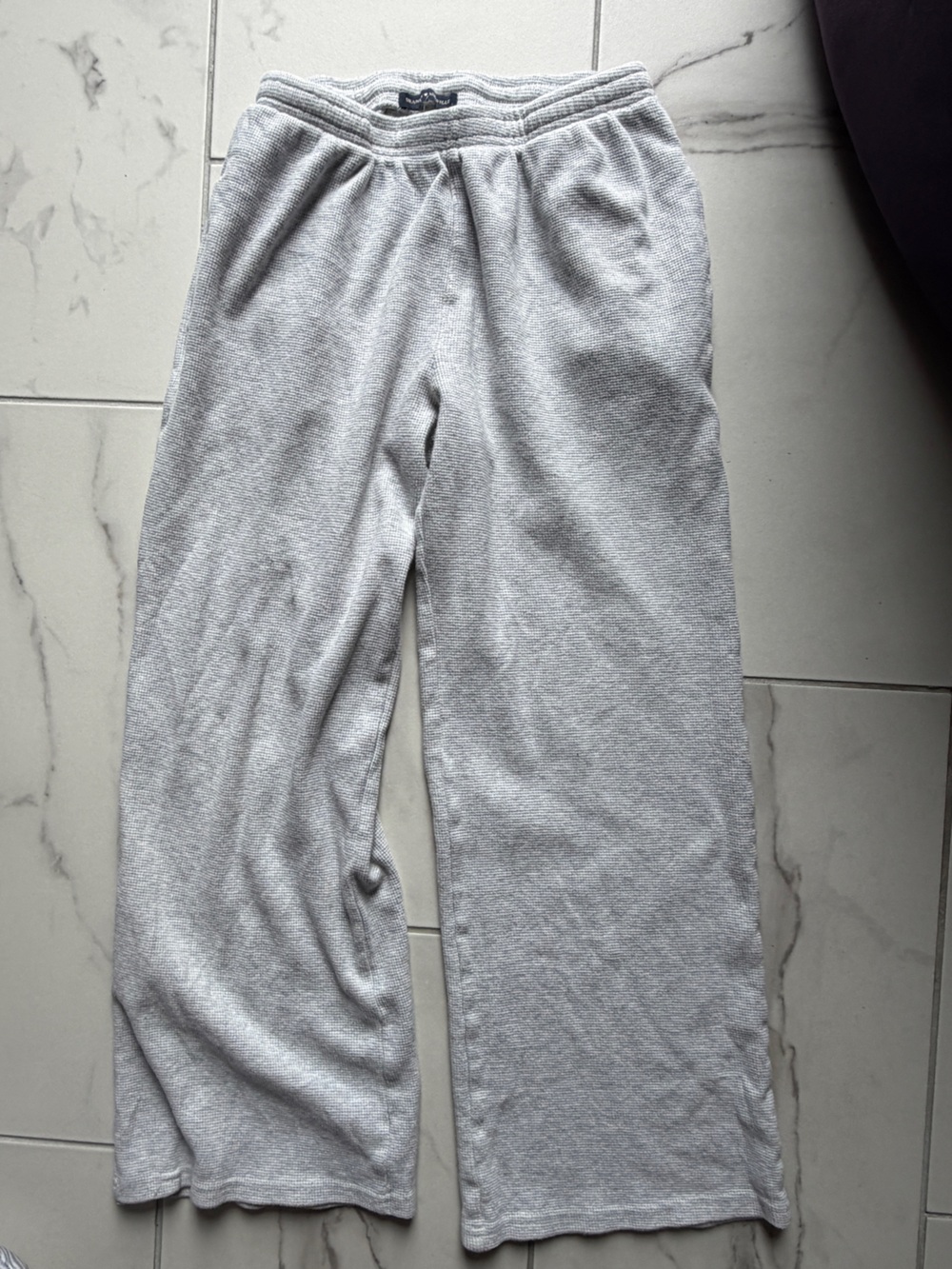 Brandy Melville Light Gray Waffle Knit Pants